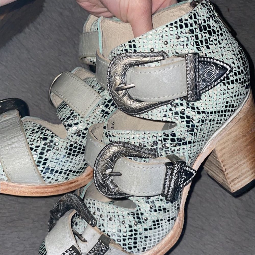 Freebird Turquoise violet booties.